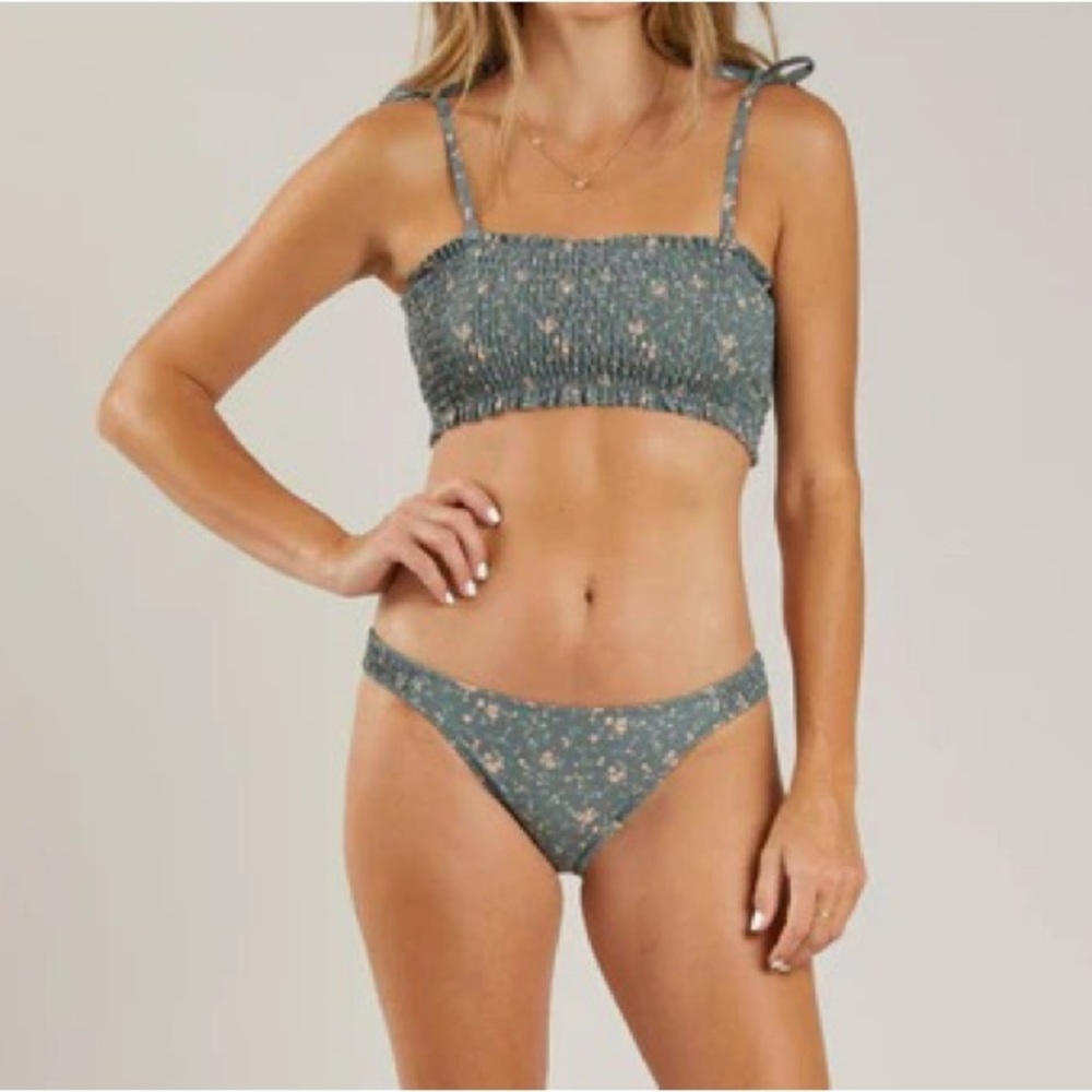 Rylee + Cru Floral Bikini in Green